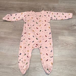 Red Caribou Pink Bird Printed Onesie